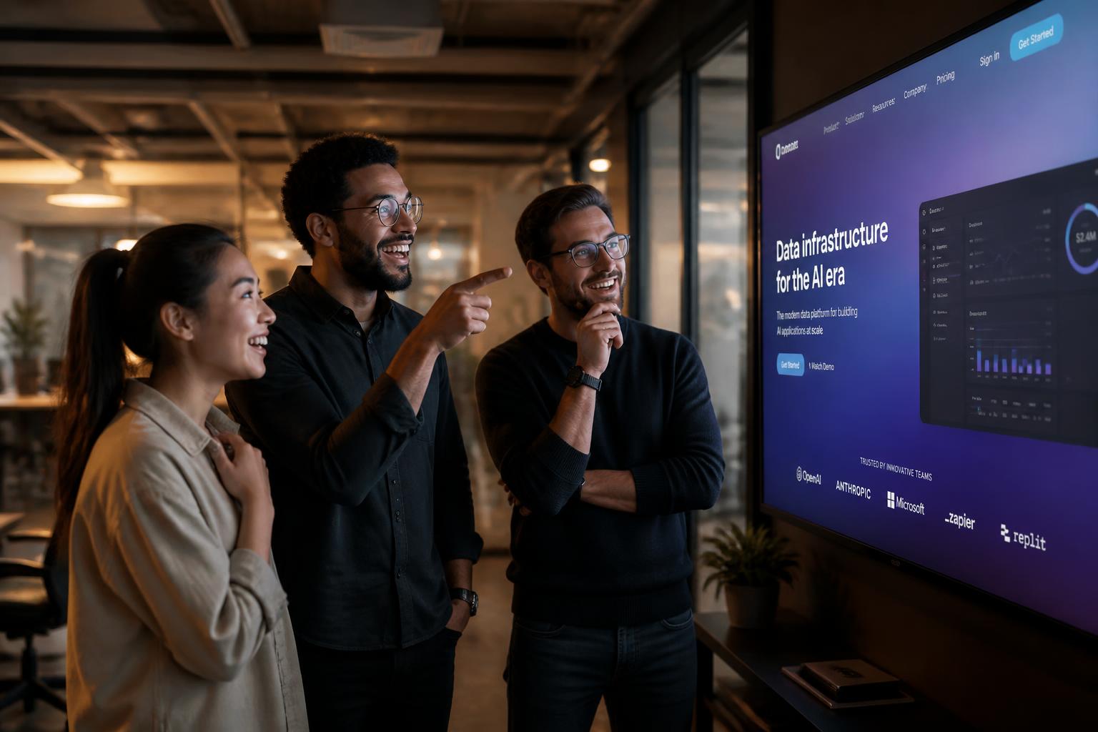 Founders reviewing a finished product launched by TenetScale